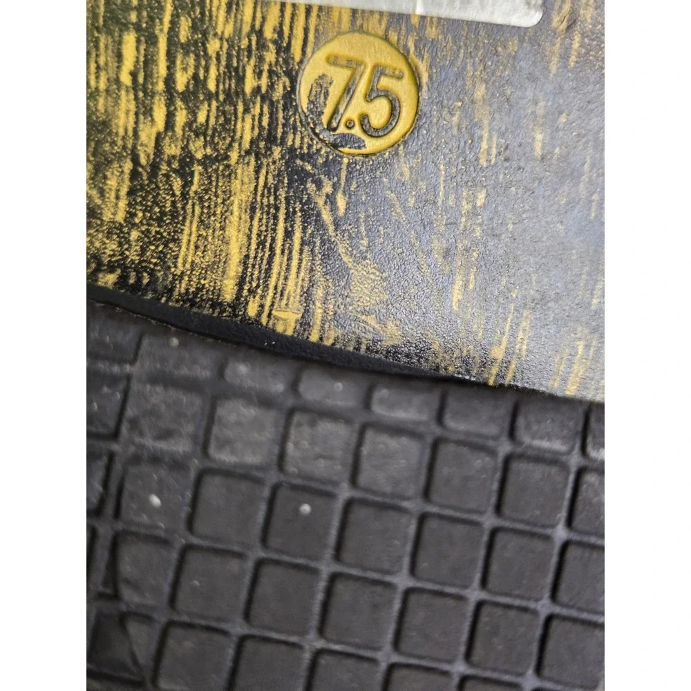 Amali Mens Black Textured Geometric Square Toe Slip‎ On Dress Loafers Shoes 7.5